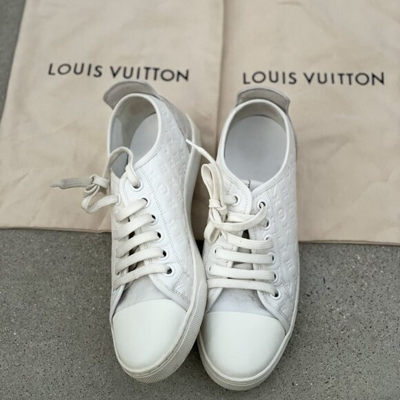 Louis Vuitton Monogram Sneakers (Woman's - White) - Picture 1 of 5